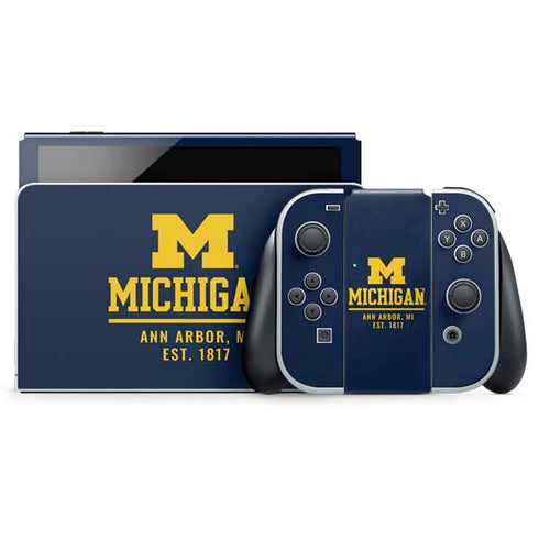 University of Michigan Ann Arbor Est 1817 Nintendo Switch OLED (2021) Skin